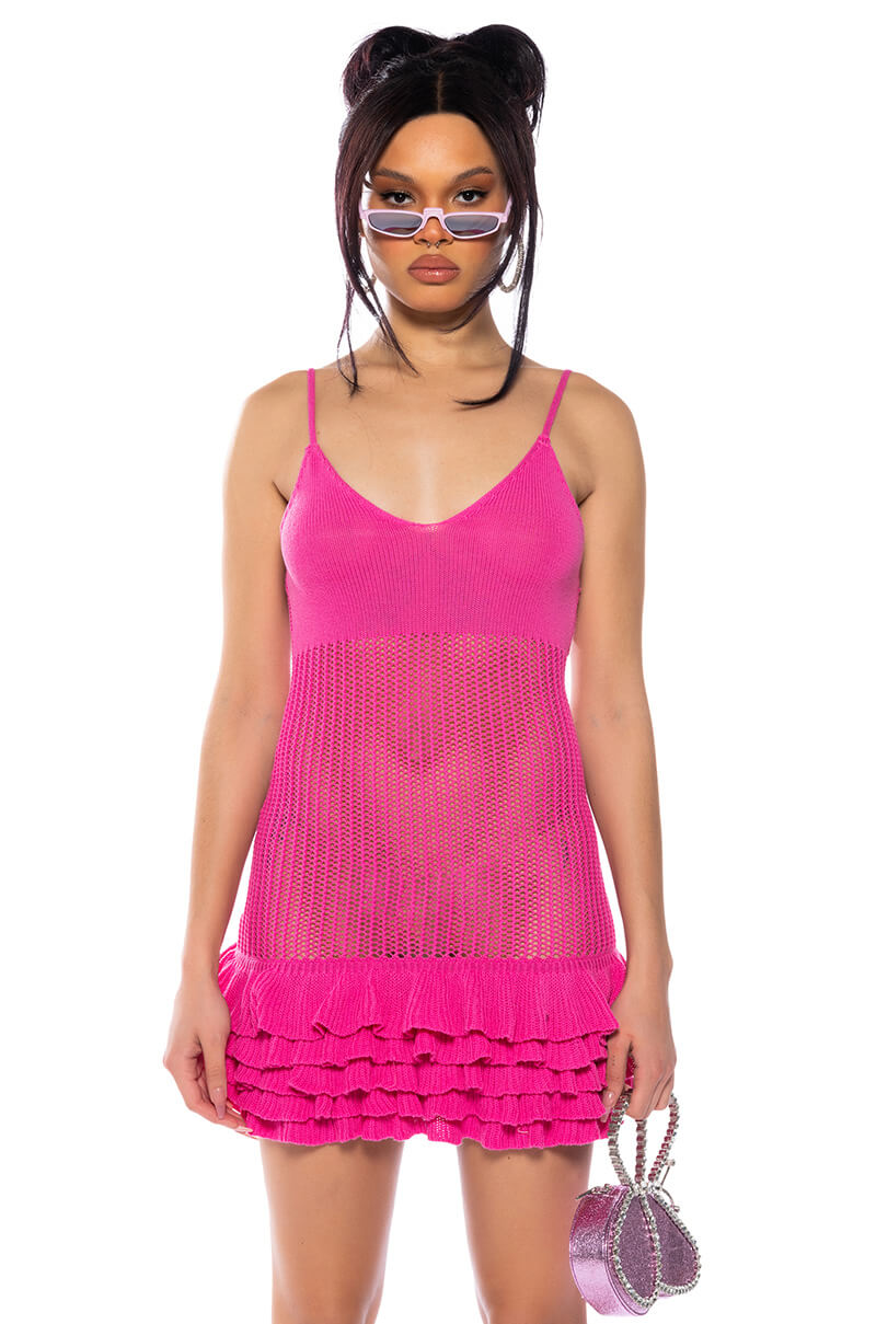 MANDY CROCHET SLEEVELESS MINI DRESS view 0
