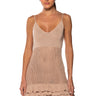 Front View Lover Girl Crochet Mini Dress In Oatmeal