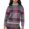 Front View Lover Girl Plaid Turtleneck Sweater