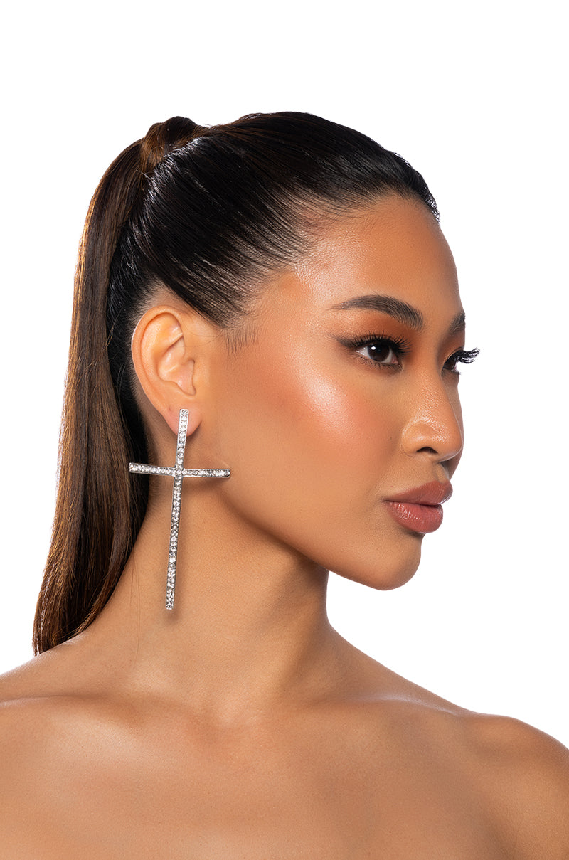 Front View Lover Not A Fighter Embellished Earrings