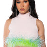 Front View Lover Sleeveless Feather Top