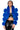 Front View Loverboy Faux Fur Moto Jacket In Blue