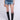 Front View Low Waist Rider Denim Mini Skirt