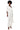 Front View Lucia Pleated Ruffle One Shoulder Jumpsuit In White