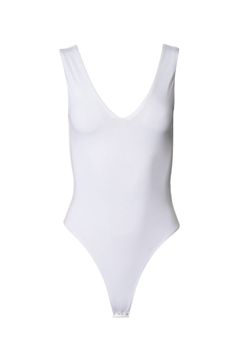 Front View Lucia Sleek Af Deep V Bodysuit