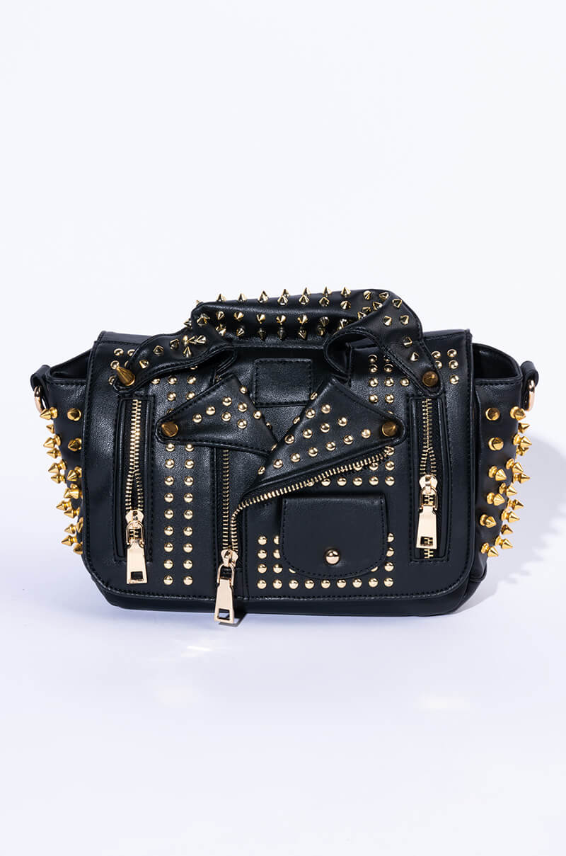 Side View Lucifer Moto Studded Purse