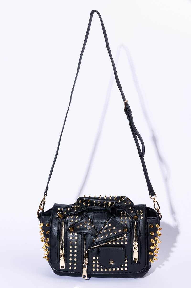 Back View Lucifer Moto Studded Purse