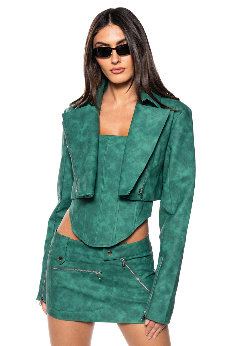 LUCKY ME MOTO FAUX LEATHER JACKET view 0