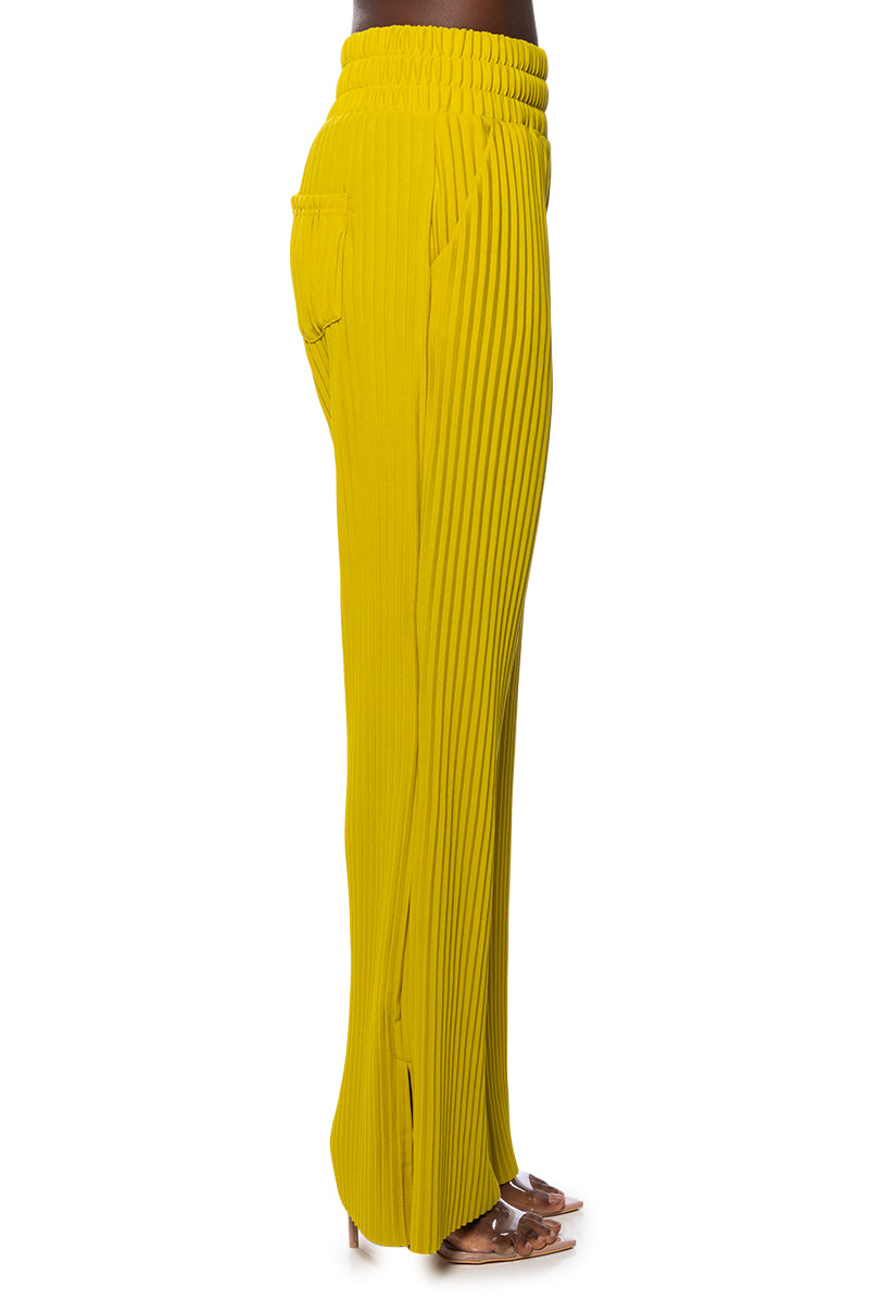 Full View Lucy High Rise Wide Leg Pant In Green