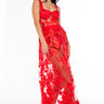 Front View Lucy Maxi Mesh Dress With Attached Corset