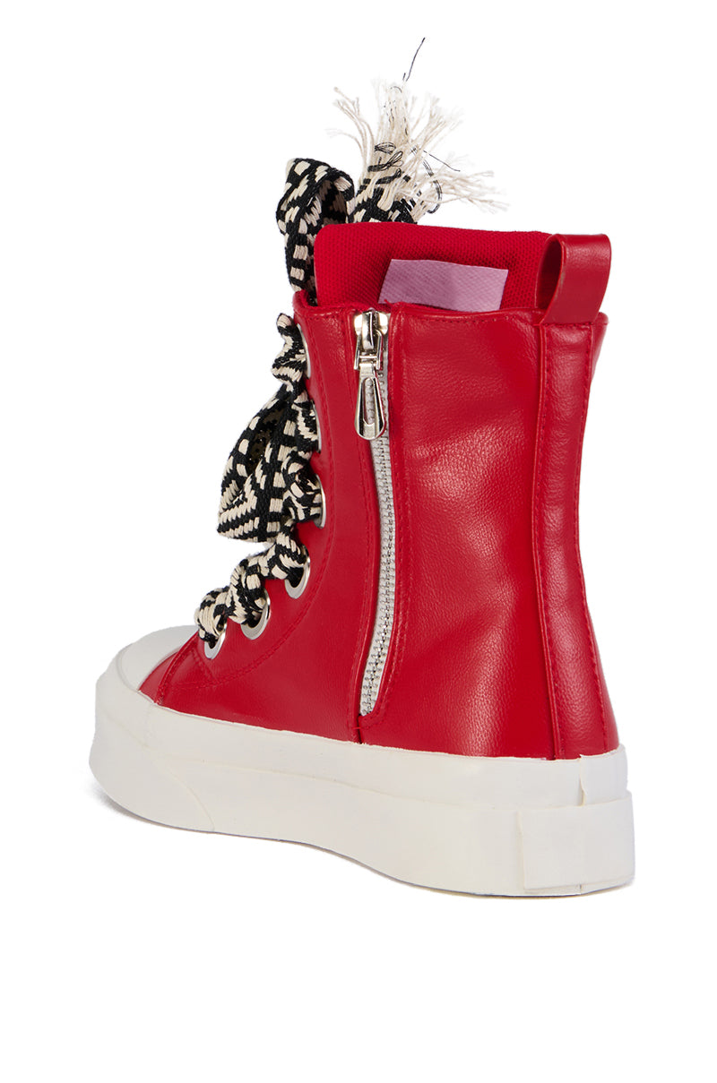 Detail View Lukka High Top Sneaker In Red