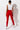 Back View Lulu Paper Bag High Waist Cigarette Pants in Red