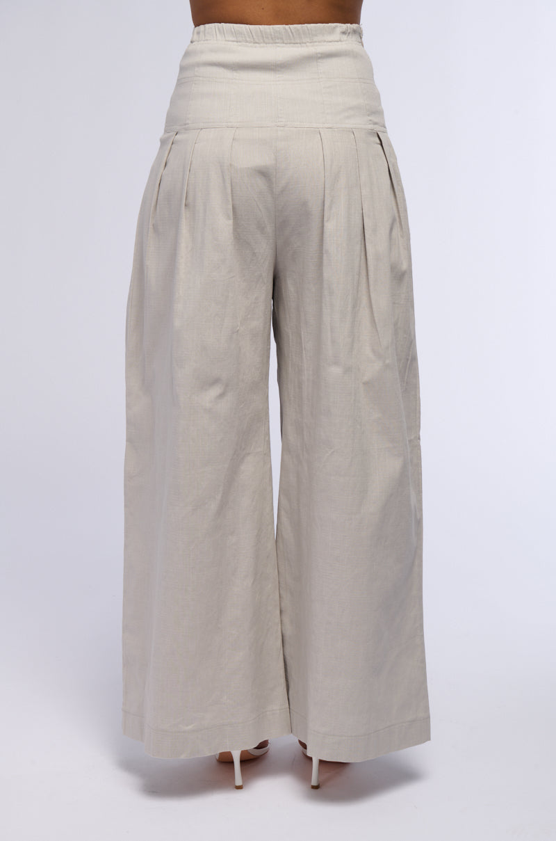 Full View Luna High Waisted Wide Leg Linen Trouser 10