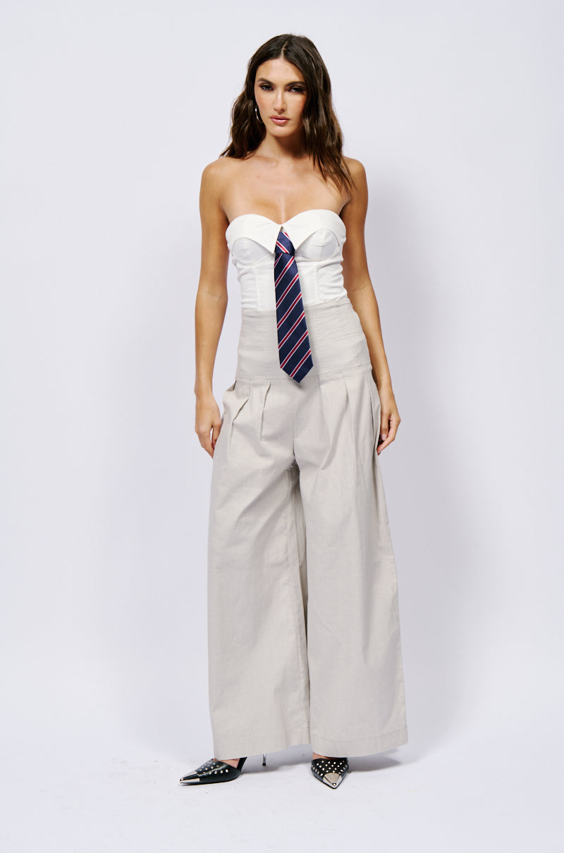 Extra View Luna High Waisted Wide Leg Linen Trouser 5