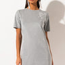 Front View Lustrous Beauty Bedazzle Dress in Silver