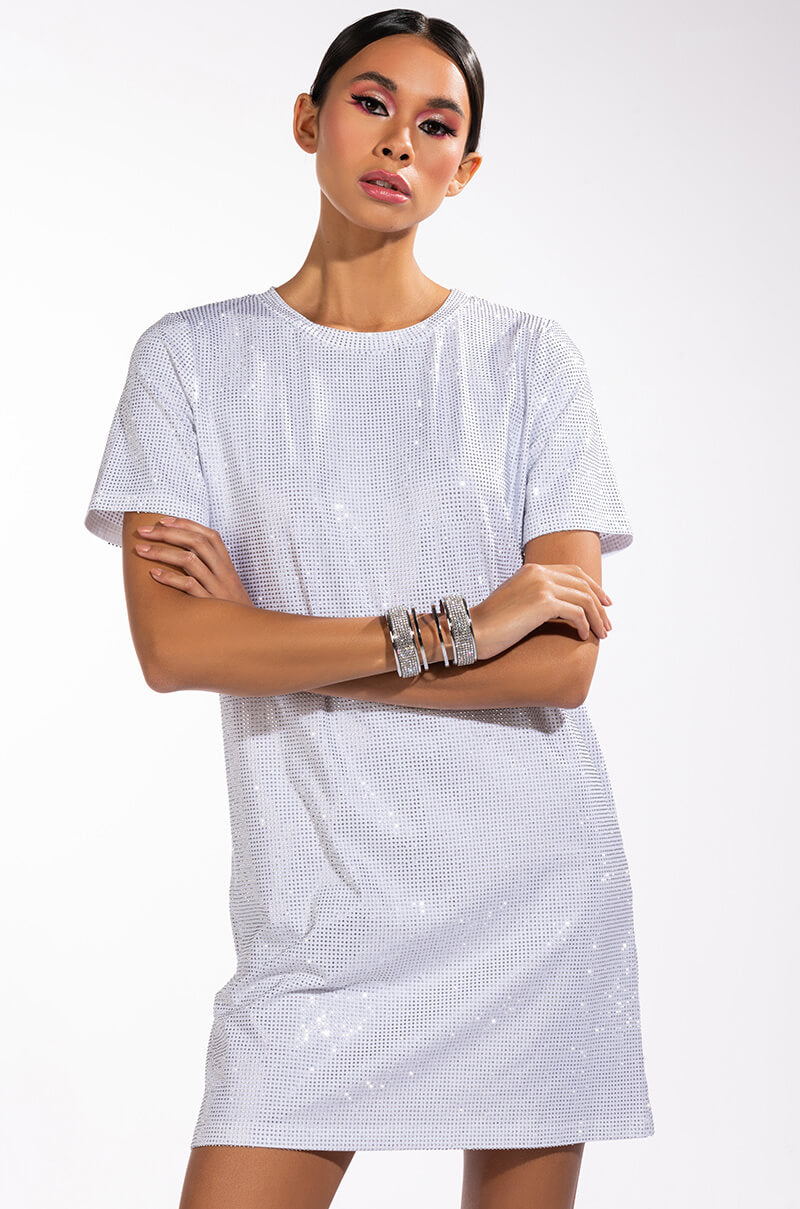 Front View Lustrous Beauty Bedazzle Dress