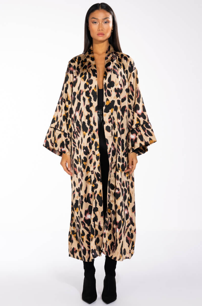 Side View Luxe Af Animal Print Duster