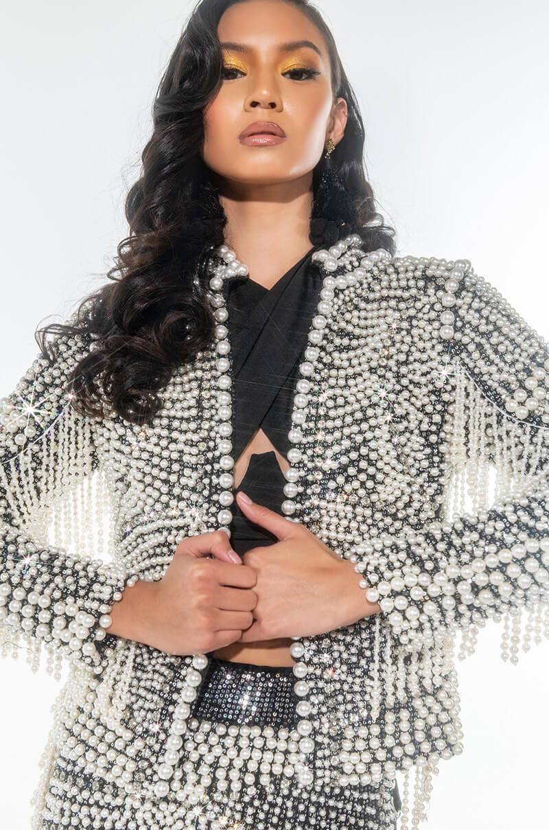 LUXE ALL OVER PEARL ALIX JACKET view 0