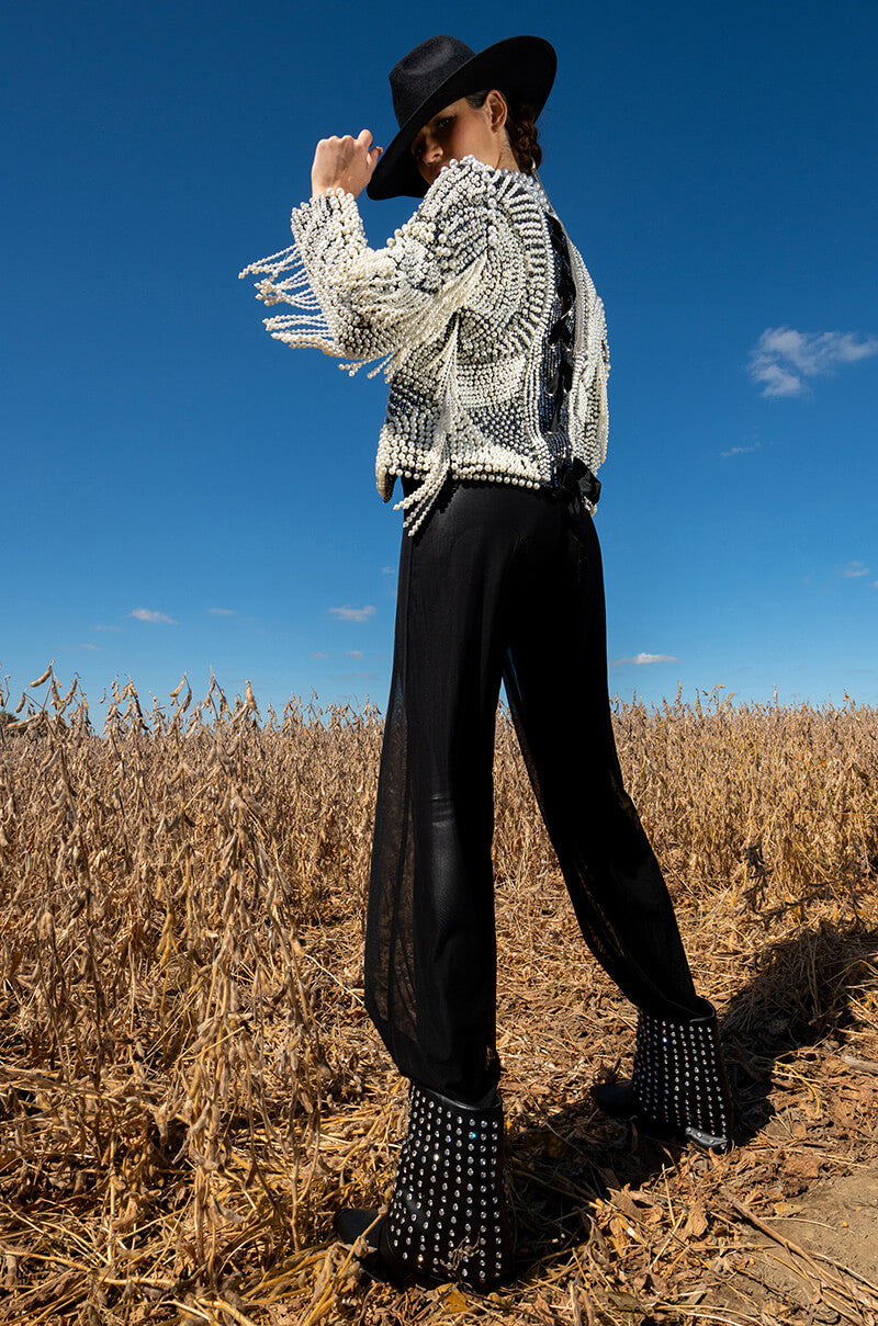 Detail View Luxe All Over Pearl Alix Jacket