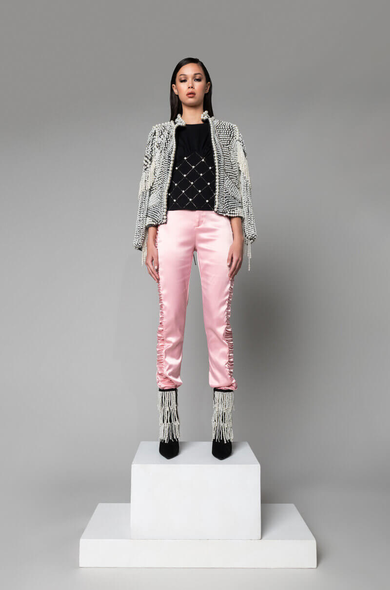  Luxe All Over Pearl Alix Jacket in Black Multi