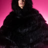 Front View Luxe Faux Fur Poncho