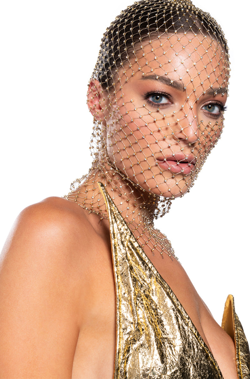Back View Luxe Life Rhinestone Balaclava 1
