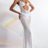 Front View Luxx Is All I Know Rhinestone Mesh Maxi Dress