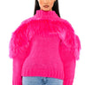 Front View Lyla Faux Fur Detail Cozy Sweater