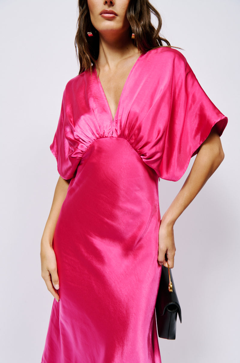 Detail View Mad In Love Satin Maxi Dress