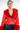 Side View Maddie Y2k Red Fur Trim Blazer