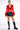 Back View Maddie Y2k Red Fur Trim Blazer