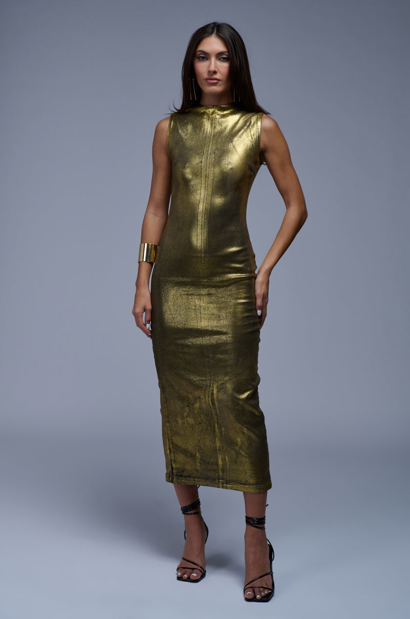 Detail View Made In Metallics Maxi Dress
