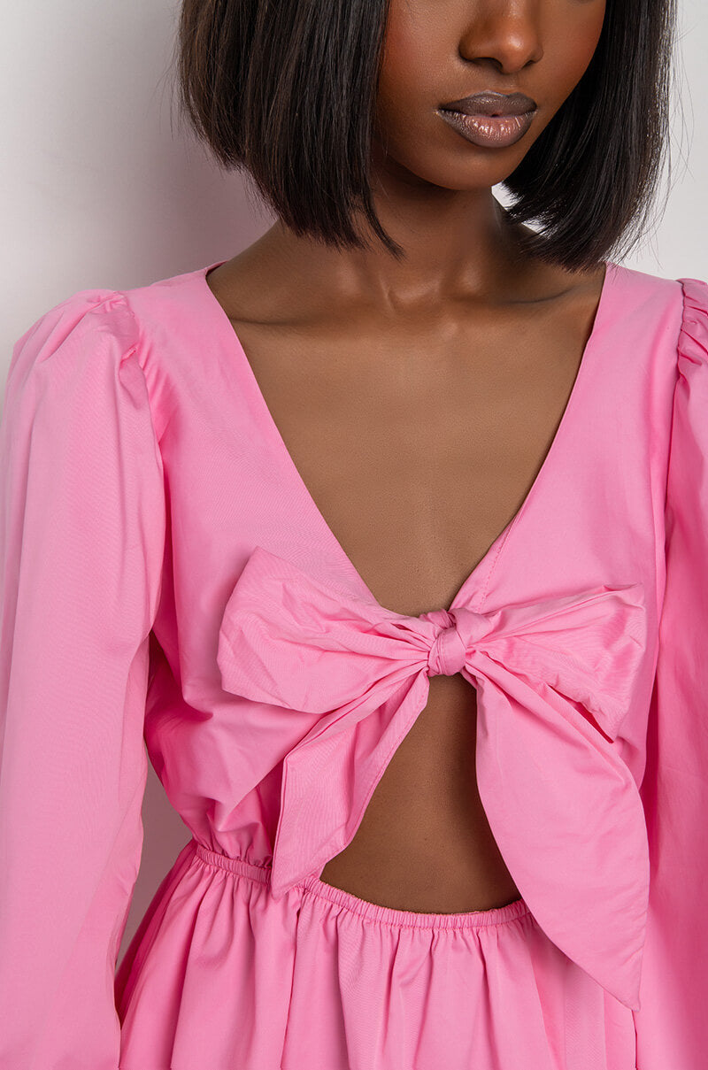 Extra View Made Of Sunlight Tie Front Mini Dress