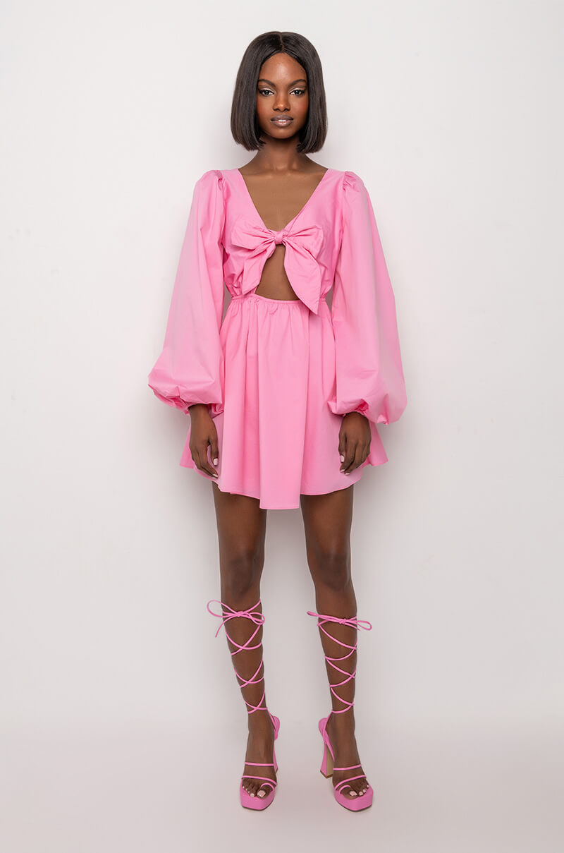 Extra View Made Of Sunlight Tie Front Mini Dress