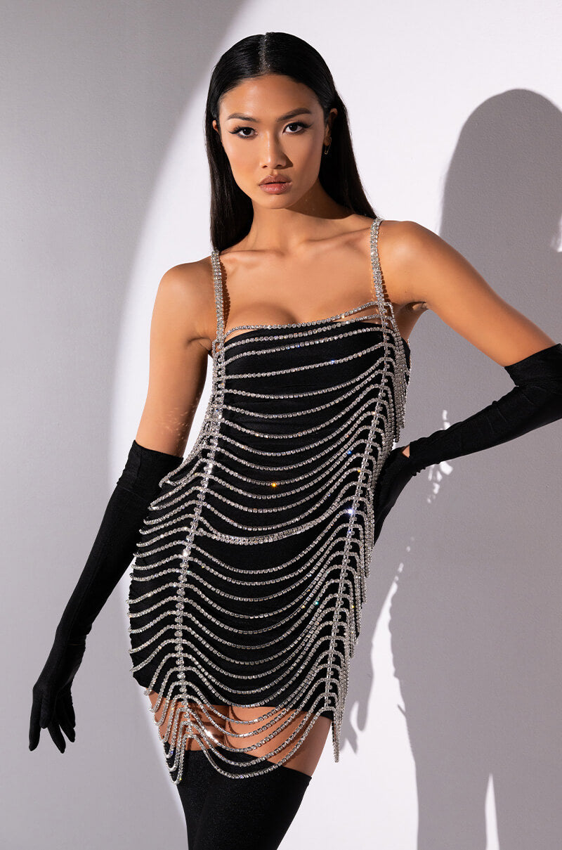 MADE YOU LOOK RHINESTONE MINI DRESS view 0