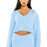 Front View Made You Look V Neck Crop Sweater