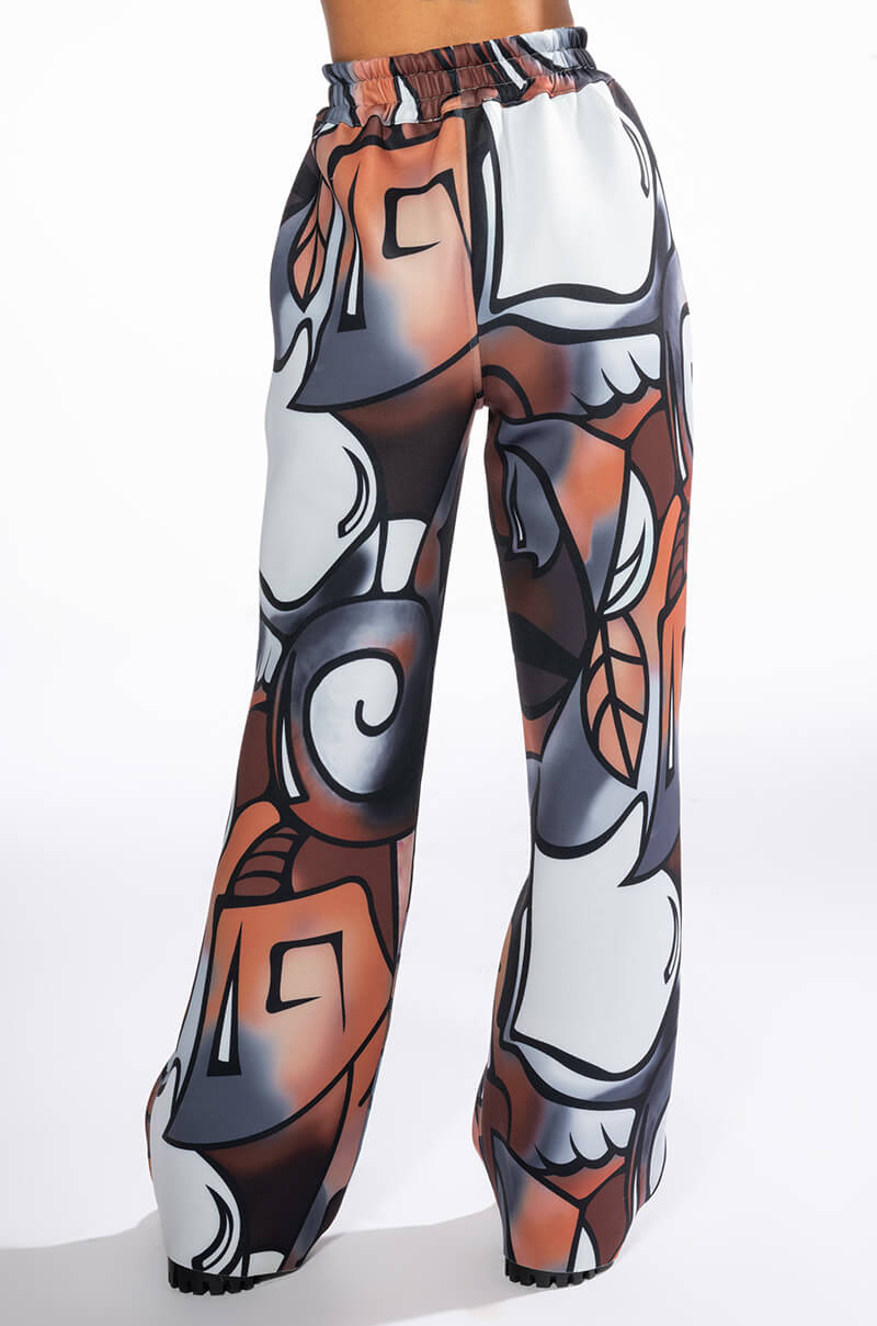 Full View Main Squeeze Reversible Printed Scuba Wide Leg Jogger 6