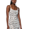 Front View Majestic Rhinestone Zebra Mini Dress