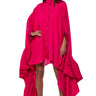 Front View Make A Move Statement Reversible Button Down High Low Dress In Fuchsia