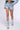 Front View Make A Wish Rhinestone High Waisted Denim Shorts