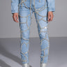 Front View Make A Wish Rhinestone High Waisted Skinny Jean