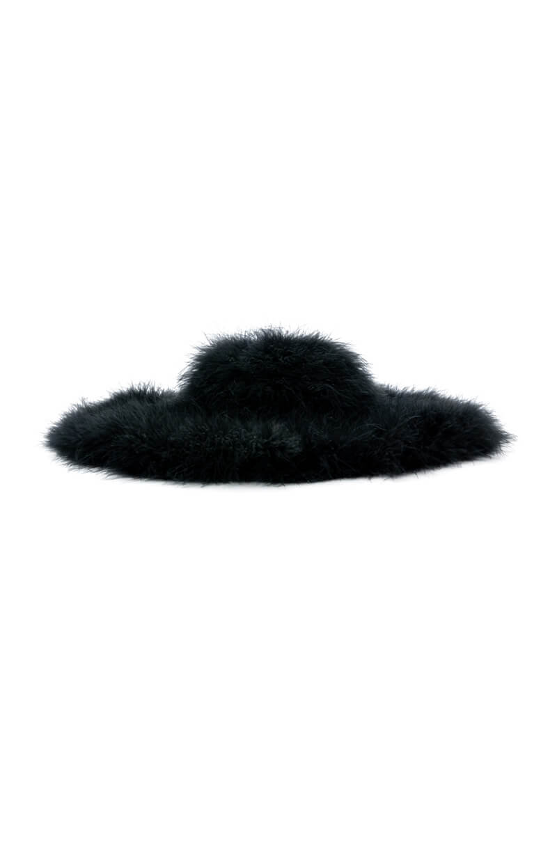 Back View Make It Fab Quinn Ostrich Brim Hat