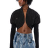 Front View Make It Look Easy Skinny Arm Cropped Bomber