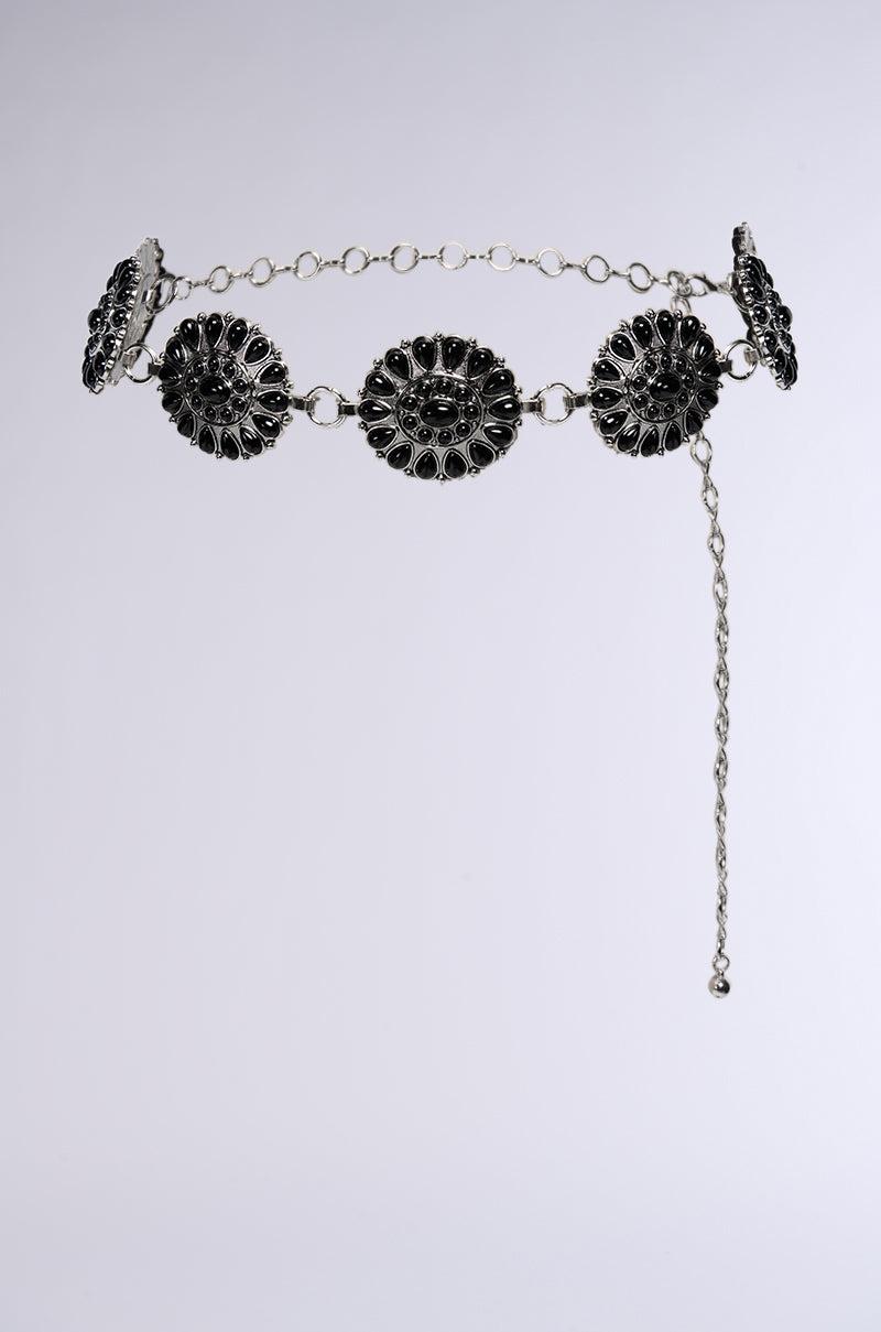 Back View Maliboo Circle Chain Belt