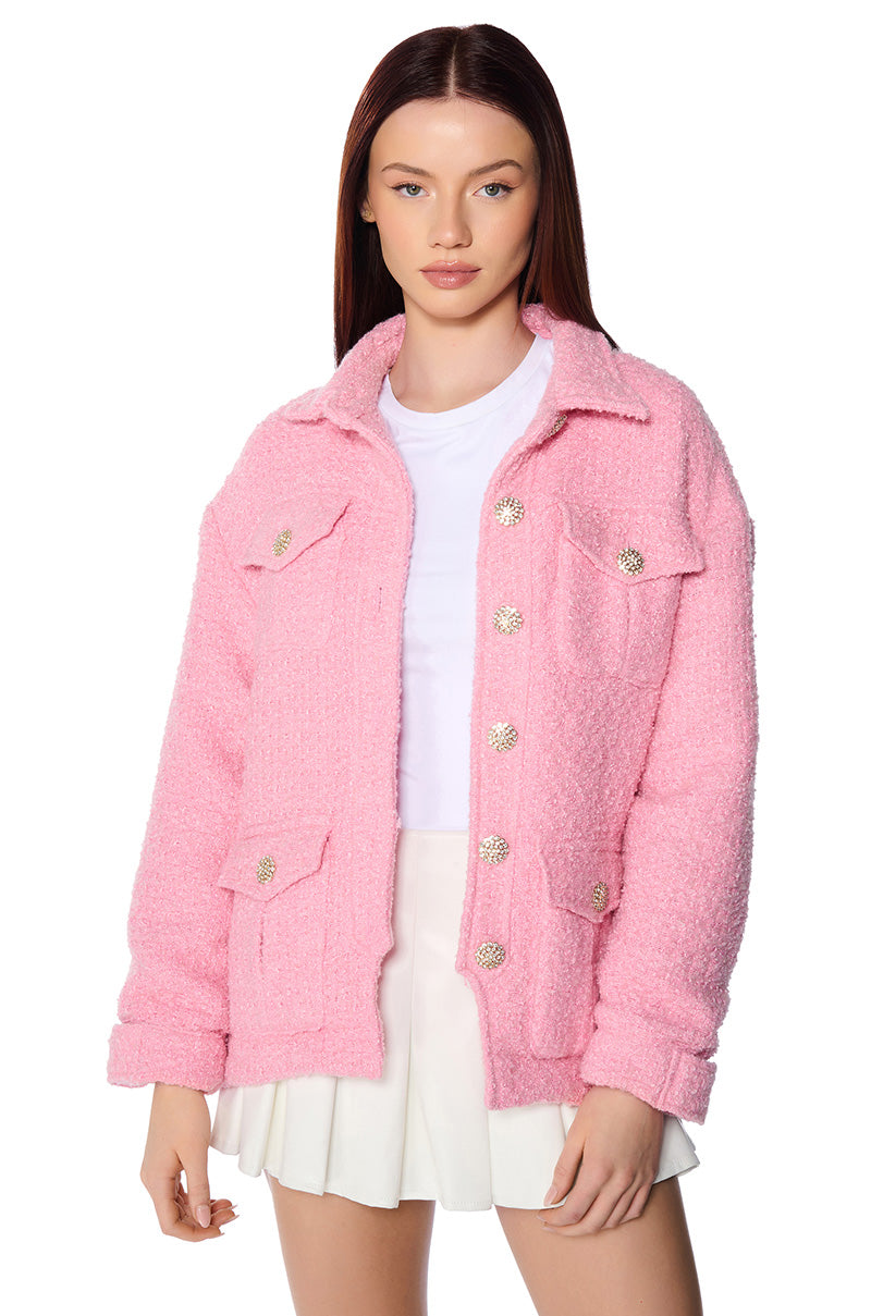 MALIBU DREAM TWEED OVERSIZED BOMBER view 0