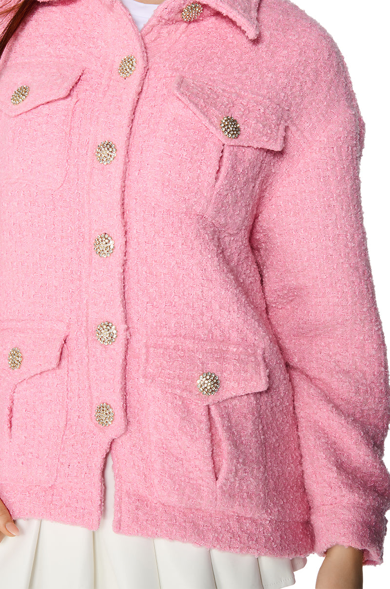 Extra View Malibu Dream Tweed Oversized Bomber