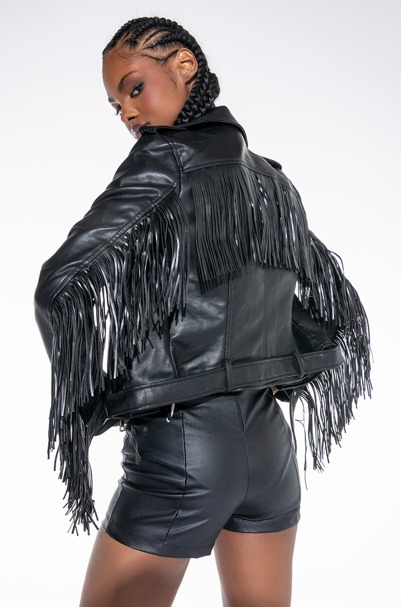 Side View Mama Fringe Moto Jacket 2