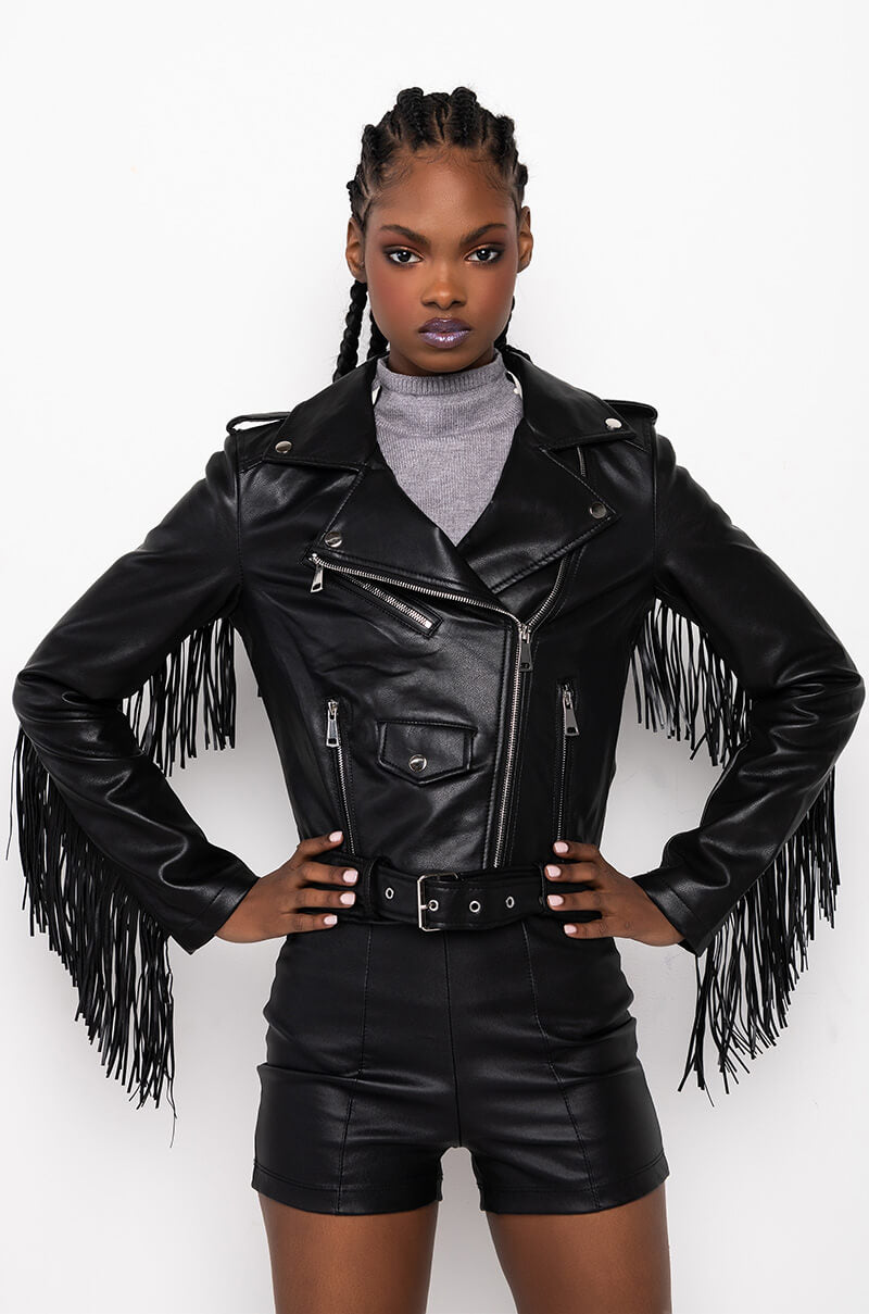 Full View Mama Fringe Moto Jacket 9