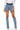 Front View Mara Button Front Denim Mini Skort