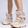 Front View Maranto Chunky Beige Wedge Heel Sneaker